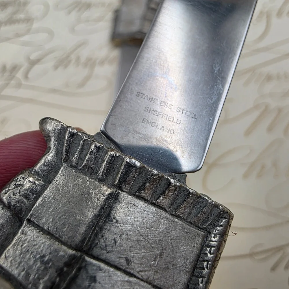 Santa Sheffield England Cheese Butter Appetizer Spreader Knife‎ Set Christmas 5